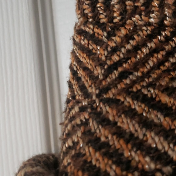 Free People brown 70s print geometic peplum blanket jacket womens 10 - Picture 5 of 12